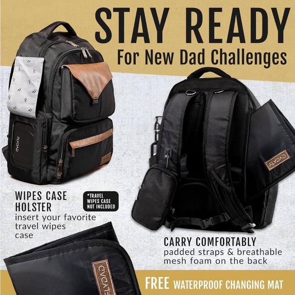 Fly Dad Stylish Men’s Diaper Bag - Picture 3 of 6